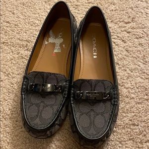 Coach logo loafers gray worn once sz 6.5